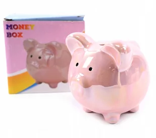 ŚWINKA SKARBONKA CERAMICZNA OTWIERANA NA OSZCZĘDNOŚCI PREZENT RÓŻNE KOLORY - Skarbonki - miniaturka - grafika 1