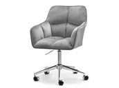 Fotele i krzesła biurowe - Welurowy Fotel Biurowy Z Kubełkowym Siedziskiem Velo Szary Na Nodze Chrom - miniaturka - grafika 1