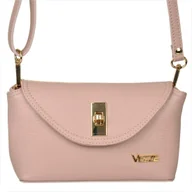 Torebki damskie - VEZZE mała listonoszka róż pudrowy skóra naturalna - miniaturka - grafika 1