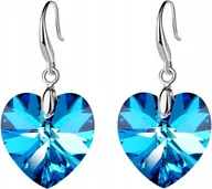 Kolczyki - Kolczyki Duże Serca Cyrkonie Brylanty Haczyk Modne Stylowe Posrebrzane - miniaturka - grafika 1