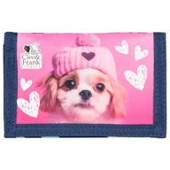 Portfele - Portfel dla dziewczynki młodzieżowy składany mały piesek kolor róż Derform - miniaturka - grafika 1
