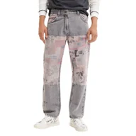 Spodnie męskie - Spodnie męskie Desigual 1 jeansowe szare z nadrukiem-W30 - miniaturka - grafika 1