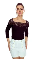 Bluzki damskie - Bluzka Liliana Eldar czarny XL - miniaturka - grafika 1