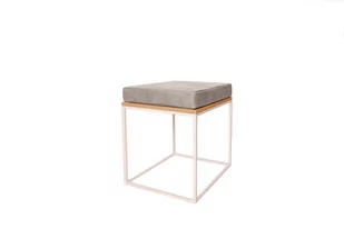 Pufa, stolik Korfu loft drewno, metal biała - Ławy i stoliki kawowe - miniaturka - grafika 1