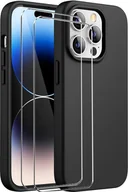 Etui i futerały do telefonów - zestaw ochronny 2 w 1 dla Apple iPhone 11 Pro składa się z 2x szklanej osłony ekranu 9H i 1x silikonowego etui w kolorze czarnym - miniaturka - grafika 1