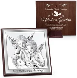 Kwadratowy obrazek z nadrukiem dla dziecka na Chrzest Święty - Pamiątka Chrztu Świętego - miniaturka - grafika 1