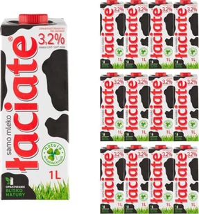 Łaciate Łaciate Mleko UHT 3,2 % 1 l x12 sztuk - Śmietanki i dodatki do kawy - miniaturka - grafika 1