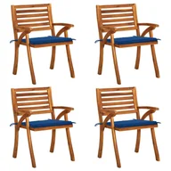 Fotele i krzesła ogrodowe - vidaXL Krzesła ogrodowe z poduszkami, 4 szt., lite drewno akacjowe! 3075184 - miniaturka - grafika 1