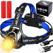 Latarki - Latarka Czołowa Czołówka Led Lampka Zoom XML-T6 - miniaturka - grafika 1