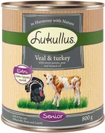 Mokra karma dla psów - Lukullus Naturkost Senior 6 x 800 g Indyk i cielęcina - miniaturka - grafika 1