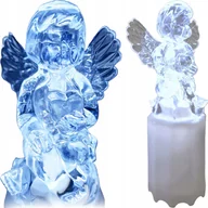 Lampiony i znicze - Wkład Diodowy Anioł Siedzący Biały Z Bateriami Cortina - miniaturka - grafika 1