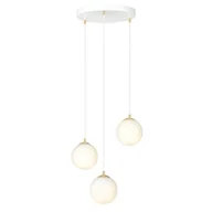 Lampy sufitowe - Royal lampa wisząca 3-punktowa biała/złota 1244/3 - miniaturka - grafika 1