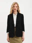 Marynarki i żakiety damskie - Klasyczny czarny żakiet - miniaturka - grafika 1