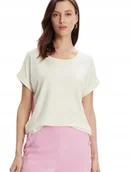 Koszulki i topy damskie - Only T-Shirt Damski Ecru Z Krótkim Rękawem Luźny Xl J2A - miniaturka - grafika 1