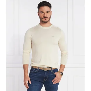 GUESS Sweter VALENTINE Regular Fit z dodatkiem jedwabiu - Swetry męskie - miniaturka - grafika 1