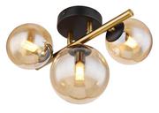 Lampy sufitowe - Globo Riha 56135-3W plafon lampa sufitowa 3x3,5W G9 LED 3000K złoty/bursztynowy - miniaturka - grafika 1