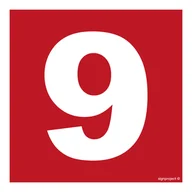 Systemy ekspozycyjne i znaki informacyjne - BC029 LICZBA 9, TS - PŁYTA TD FOTOLUMINESCENCYJNA; (100X100MM) - miniaturka - grafika 1