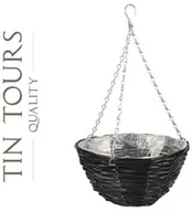 Kwietniki - CZARNY WIKLINOWY KOSZ WISZĄCY NA KWIATY 28x28x15/50 cm - miniaturka - grafika 1