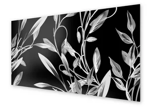 Panel kuchenny HOMEPRINT Szaro czarny wzór roślinny 100x50 cm - Dekoracje domu - miniaturka - grafika 1