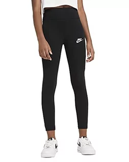 Spodnie i spodenki dla dziewczynek - Nike Legginsy z wysokim stanem dla dużych dzieci (dziewcząt) Sportswear - Czerń CU8248-010 - grafika 1