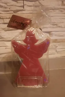 Świeca Anioł czerwona 13 x 8,5 x 2,5 cm - Świece - miniaturka - grafika 1