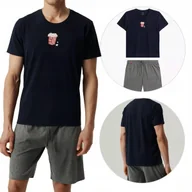 Piżamy damskie - Piżama Męska Atlantic NMP-383 Bawełniana Szara z Nadrukiem Tunelowa *XXL - miniaturka - grafika 1