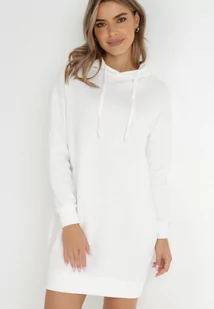 Biała Bluza Długa z Kapturem Akare - Bluzy damskie - miniaturka - grafika 1