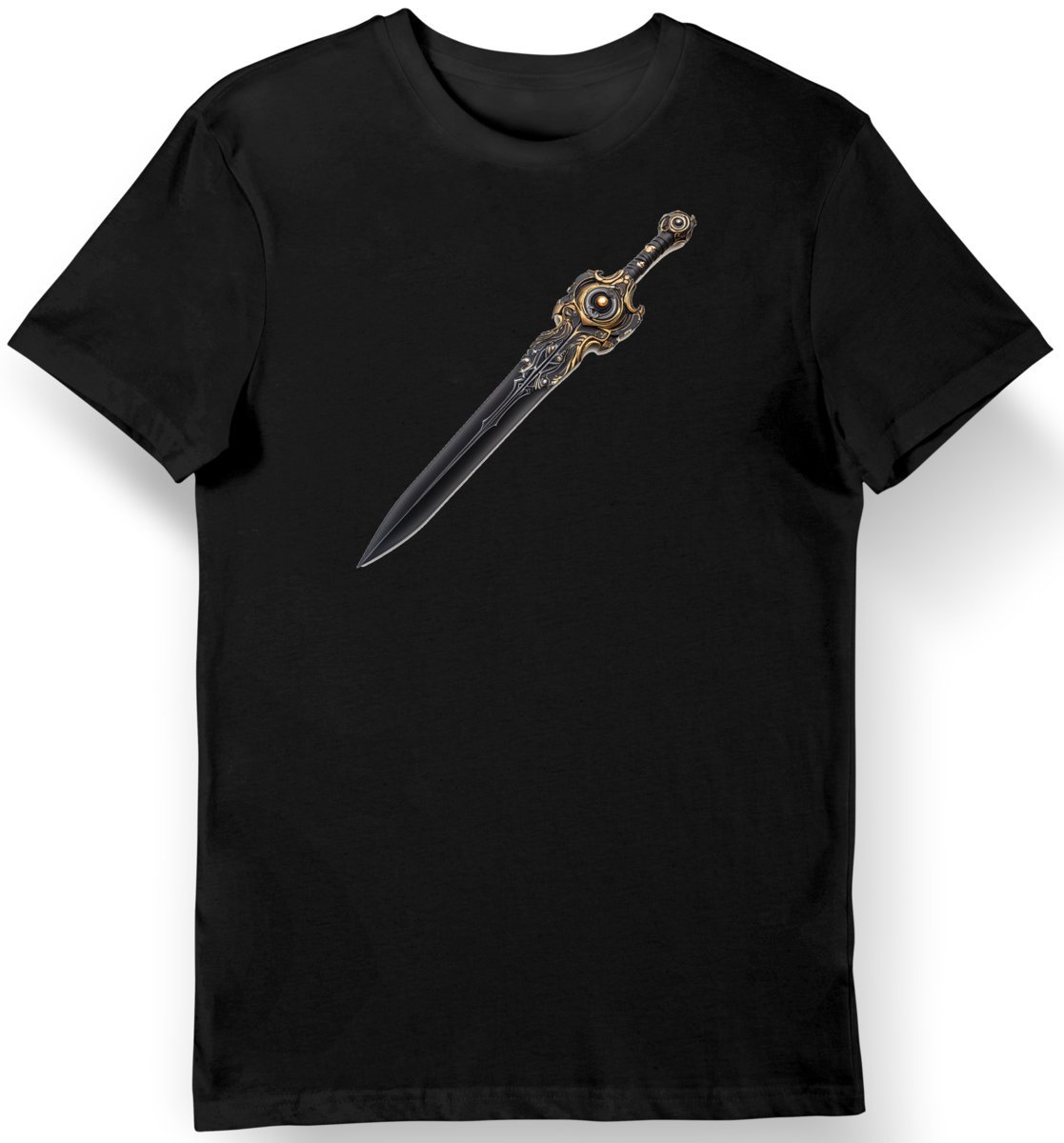 Koszulka męska czarna - Elegancka Mech Mistyczna Broń Steampunkowa XL