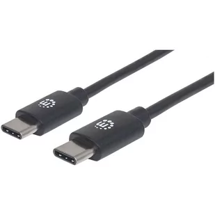 Manhattan Kabel USB-C 2.0 M/M 60W 3A PD QC 480Mbps 1m czarny - Kable USB - miniaturka - grafika 1