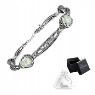 Bransoletki - Bransoletka srebrna pr. 925 Elegancka Biały Kryształ White Opal dla Niej - miniaturka - grafika 1