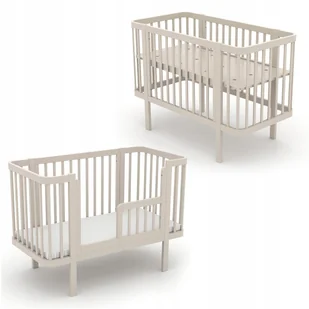Łóżeczko KLARA z Barierką - Owalne - kolor KASZMIR - Tapczanik/Sofa 120x60 - Łóżeczka i kojce - miniaturka - grafika 1