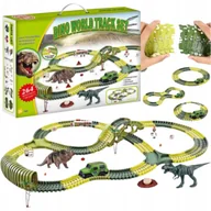 Zabawki zdalnie sterowane - ELASTYCZNY TOR 264el SAMOCHODOWY WYŚCIG KONSTRUKCYJNY DZIECI AUTKO DINO 02 - miniaturka - grafika 1