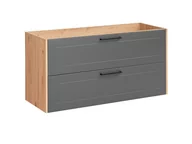 Szafki łazienkowe - Comad Szafka pod umywalkę MODUO MADERA GREY 854 grafitowa/dąb 120 w stylu loft MADERA-GREY-854 - miniaturka - grafika 1