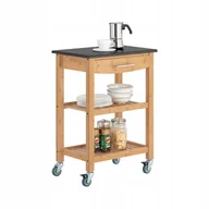 Szafki kuchenne - SoBuy Szafka kuchenna wózek z bambusa Granitowy blat z szuflada FKW28-SCH - miniaturka - grafika 1