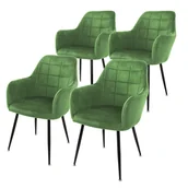 Krzesła - Zestaw 4 Krzeseł, Krzesła Do Jadalni, Krzesła Do Salonu, Krzesło Tapicerowane, Krzesło Kuchenne, Welur - miniaturka - grafika 1