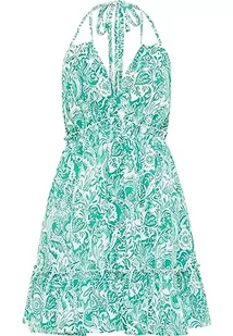 IZIA Damska letnia sukienka 19326439, zielono-biała, L, Zielony biały, L - Sukienki - miniaturka - grafika 1