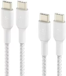 Belkin Kabel x2 Boost Charge Braided 2-Pack USB-C do USB-C 2m, biały - Kable USB - miniaturka - grafika 1