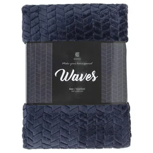 Koc flanelowy żakardowy WAVE 150x200 cm ciemny szary - Koce - miniaturka - grafika 1