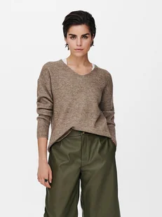 ONLY Sweter "Camilla" w kolorze brązowym - Swetry damskie - miniaturka - grafika 1