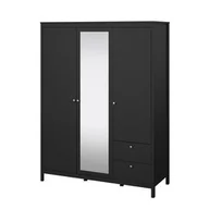 Szafy - Szafa z lustrem trzydrzwiowa czarna mat 150 x 199 cm Madrid - miniaturka - grafika 1