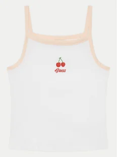 Guess Top J5GI07 KCU20 Biały Slim Fit - Koszulki i topy damskie - miniaturka - grafika 1
