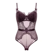 Body - Koronkowe body na ramiączkach - Fioletowy 85B - miniaturka - grafika 1