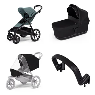 Wózek miejski Thule Urban Glide 4-wheel Mid blue + Bassinet Black SET 4in1 - Wózki dziecięce - miniaturka - grafika 1