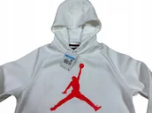 Bluzy męskie - Nike Air Jordan bluza męska biała czerwone logo klasyk AV3145-100 r. XL - miniaturka - grafika 1