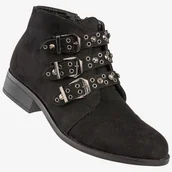 Botki damskie - Botki Damskie Buty Na Płaskim Obcasie Goodin Czarne GD-DM-62 Czarny 38 - miniaturka - grafika 1