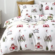 Pościel - POŚCIEL ŚWIĄTECZNA ZIMOWA CIEPŁA 220x200cm + 2 POSZEWKI 100% BAWEŁNA - miniaturka - grafika 1