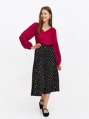 Spódnice - Stylowa czarna spódnica z nadrukiem w groszki - miniaturka - grafika 1