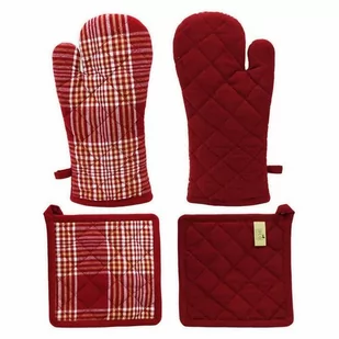 Rękawica z magnesem i podkładka Zimowa krata, 18 x 32 cm, 20 x 20 cm - Fartuchy i rękawice kuchenne - miniaturka - grafika 1