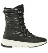 Śniegowce damskie - GEOX CZARNE ŚNIEGOWCE Z CIEPŁĄ KOŻUCHOWĄ WKŁADKĄ 38 J6A - miniaturka - grafika 1