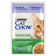 Mokra karma dla kotów - CAT CHOW Sterilised Karma dla kotów z jagnięciną i zieloną fasolką w sosie 26x85g - miniaturka - grafika 1